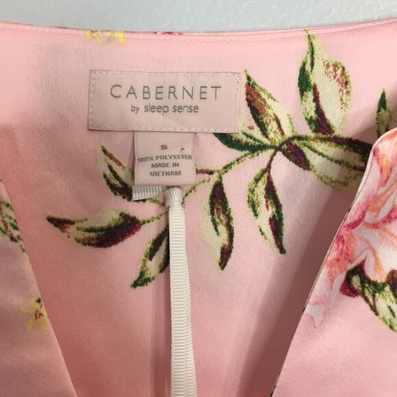 NWT Cabernet Sleep Sense satin floral long sleeve midi night gown sz S - Picture 6 of 7